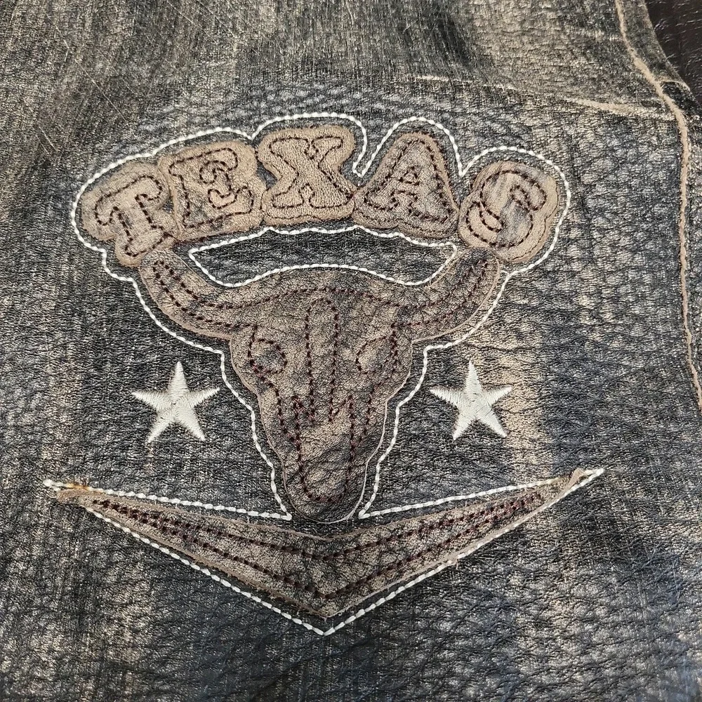Wilsons Leather M Julian Y2K Distressed Messenger‎ Bag Texas Longhorn Skull